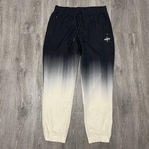 Santo Studio Jogger Men's Large Black White Fade Sweatpants Tempo Comfort